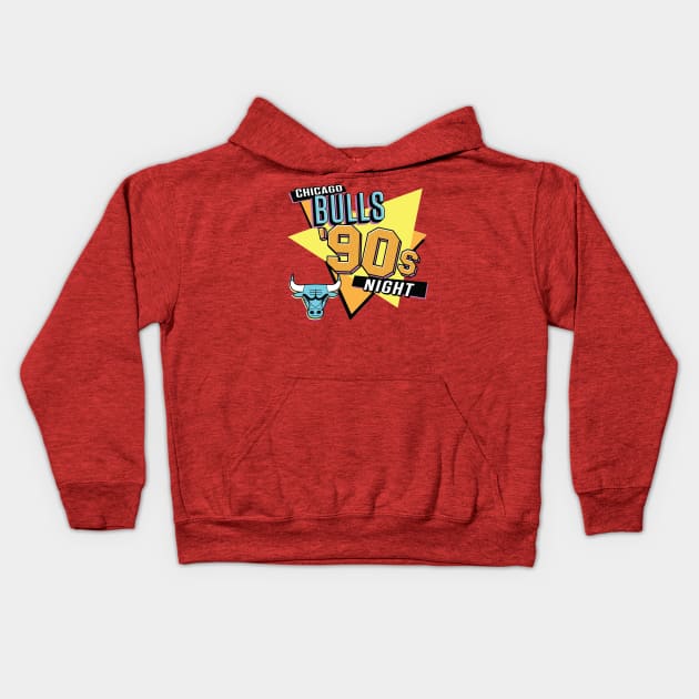 bulls 90s time Kids Hoodie by grudjig